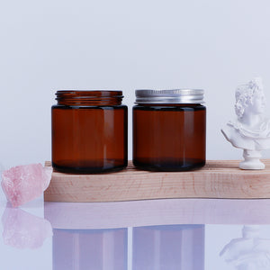 Silver Aluminium Lid 100ml Glass Jar