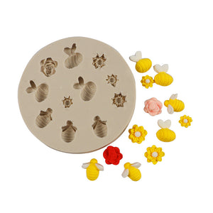 Mini Bees and Flowers Silicone Mould