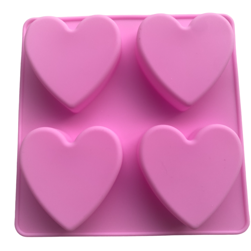 4-cavity heart shape Silicone Mould