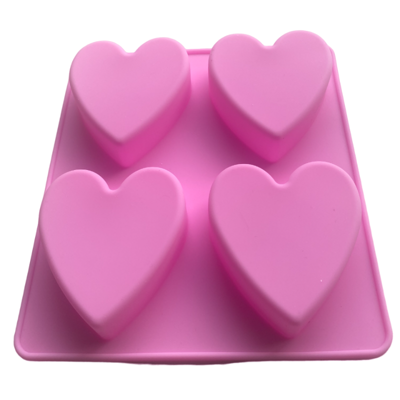 4-cavity heart shape Silicone Mould