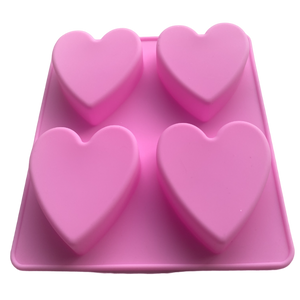 4-cavity heart shape Silicone Mould