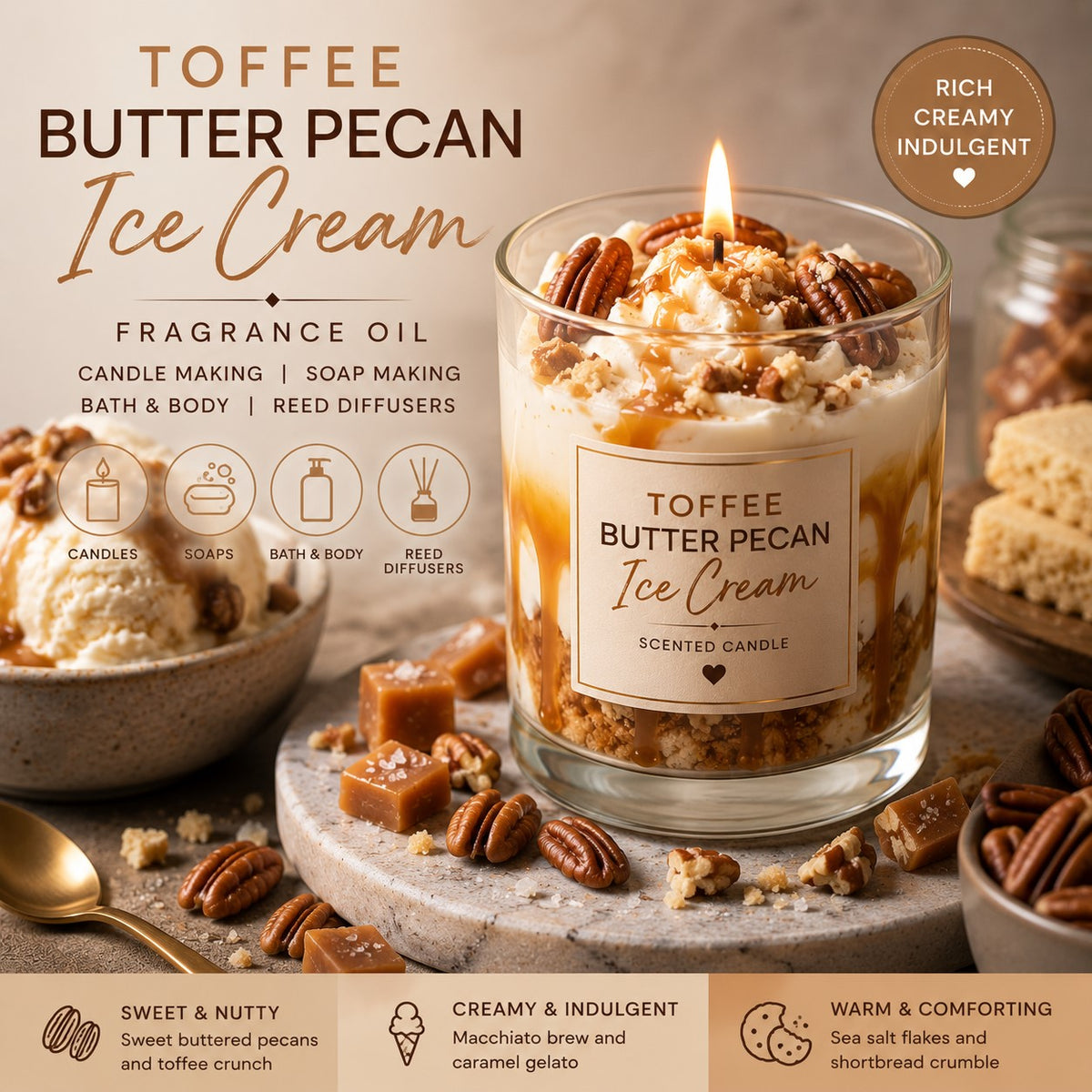 (New) Toffee Butter Pecan Ice Cream Fragrance Oil