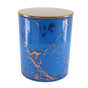 Marble Cambridge Blue/Rose Gold Jar