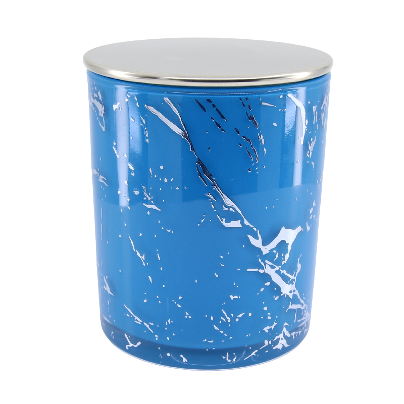 Marble Cambridge Blue/Silver Jar