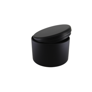 (New) Satin Round Candle Tin Matt Black Medium