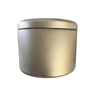 (New) Satin Round Candle Tin Brushed Gold Medium