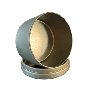 (New) Satin Round Candle Tin Brushed Gold Medium