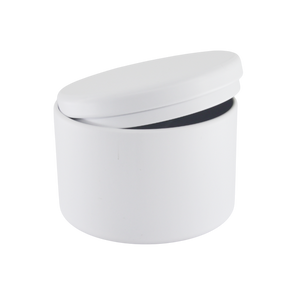 (New) Satin Round Candle Tin Matt White Medium