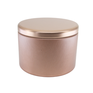 (New) Satin Round Candle Tin Rose Gold Medium