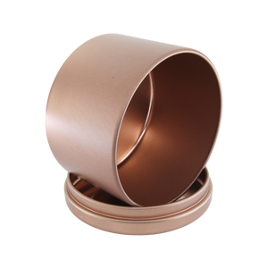 (New) Satin Round Candle Tin Rose Gold Medium