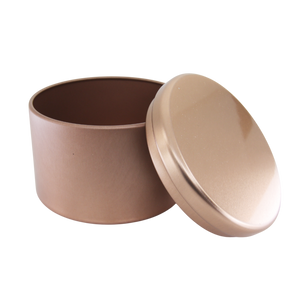 (New) Satin Round Candle Tin Rose Gold Medium