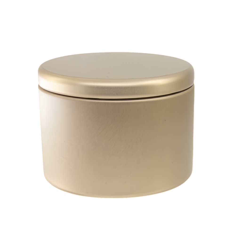 (New) Satin Round Candle Tin Brushed Gold Medium