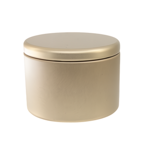 (New) Satin Round Candle Tin Brushed Gold Medium