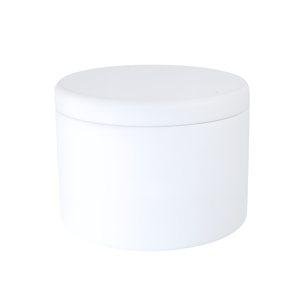 (New) Satin Round Candle Tin Matt White Medium