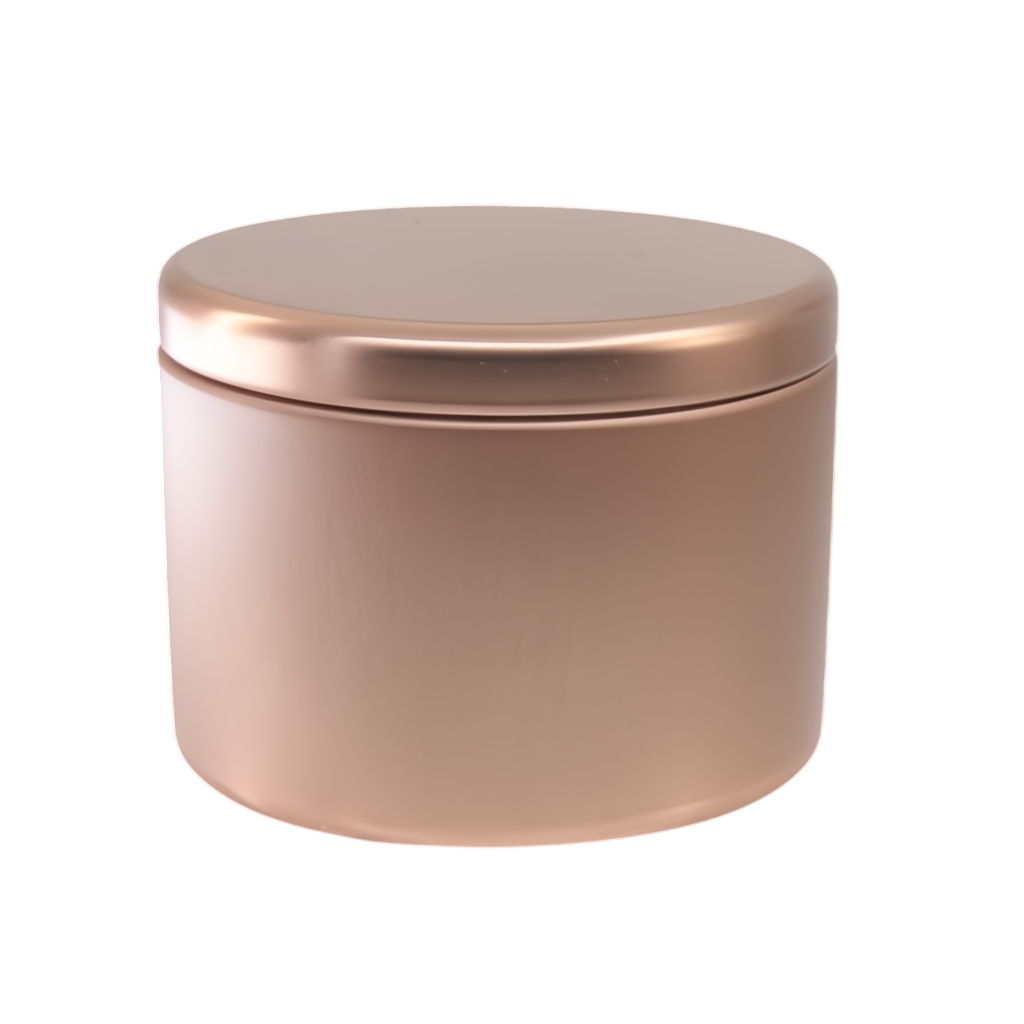 (New) Satin Round Candle Tin Rose Gold Medium