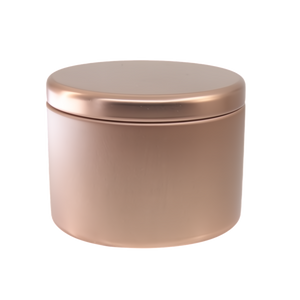 (New) Satin Round Candle Tin Rose Gold Medium