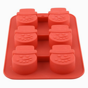 (New) 6 Cavity Snowman Face Silicone Mould