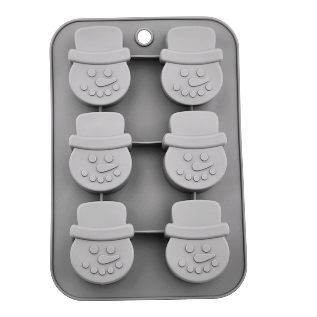 (New) 6 Cavity Snowman Face Silicone Mould
