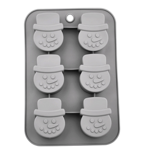 (New) 6 Cavity Snowman Face Silicone Mould