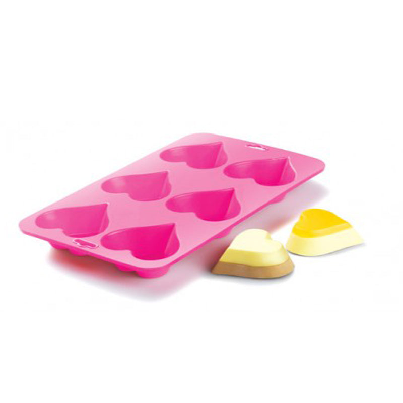 6 hearts silicone mould