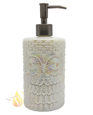 WHITE JADE OWL SOAP PUMP