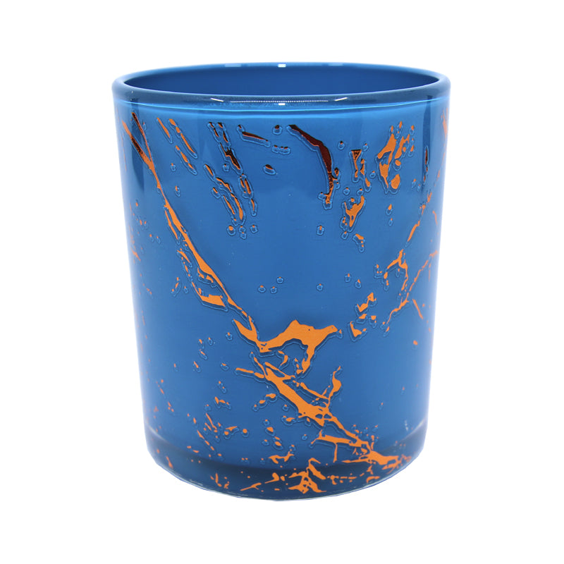 Marble Cambridge Blue/Rose Gold Jar