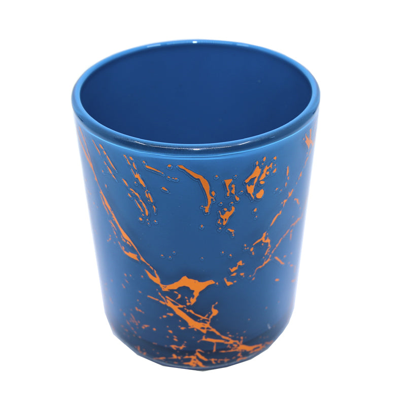 Marble Cambridge Blue/Rose Gold Jar