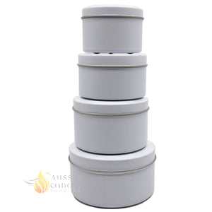 Candle Tin Matt White 225gm