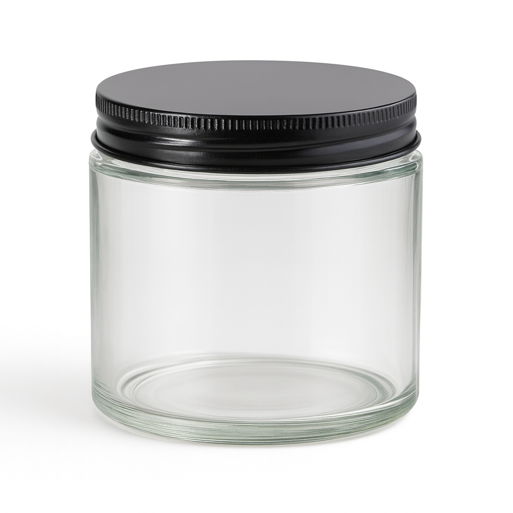 400ml Clear Jar & Matt Black Lid
