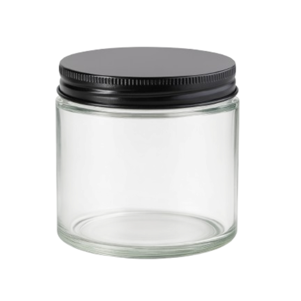 400ml Clear Jar & Matt Black Lid