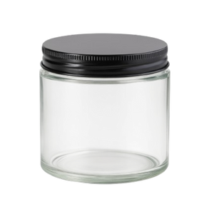 400ml Clear Jar & Matt Black Lid