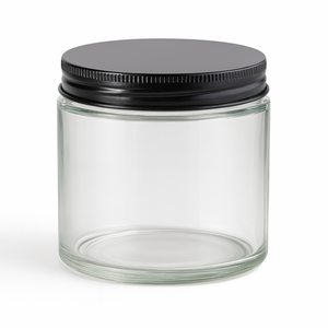 400ml Clear Jar & Matt Black Lid