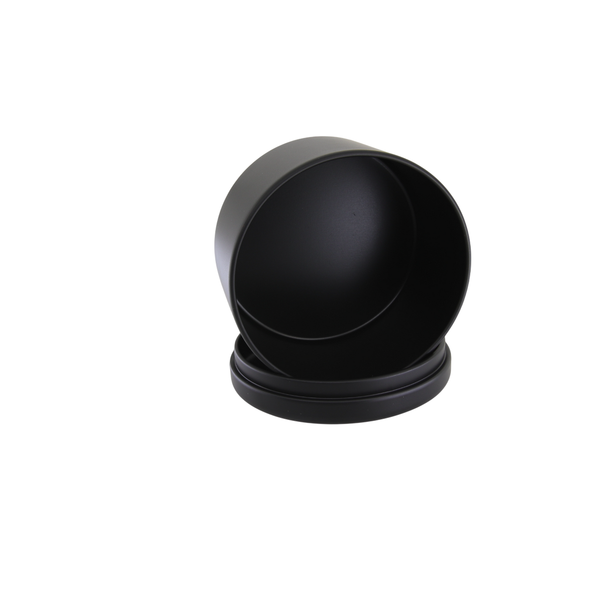 (New) Satin Round Candle Tin Matt Black Medium