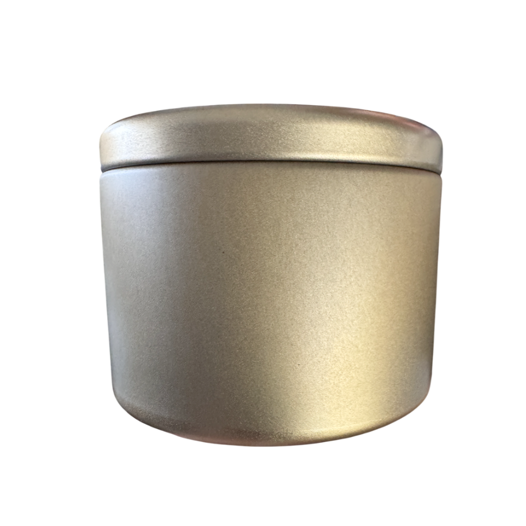(New) Satin Round Candle Tin Brushed Gold Medium