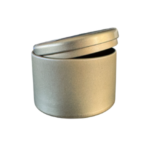 (New) Satin Round Candle Tin Brushed Gold Medium