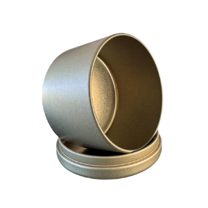 (New) Satin Round Candle Tin Brushed Gold Medium