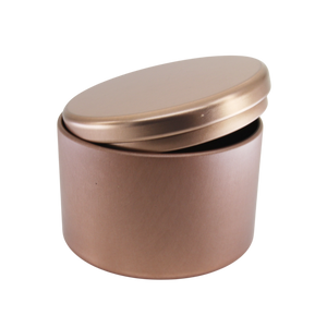 (New) Satin Round Candle Tin Rose Gold Medium