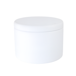 (New) Satin Round Candle Tin Matt White Medium
