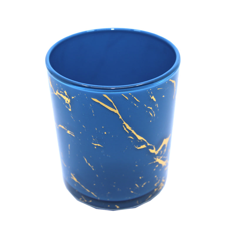 Marble Cambridge Blue/Gold Jar