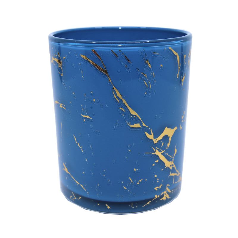 Marble Cambridge Blue/Gold Jar
