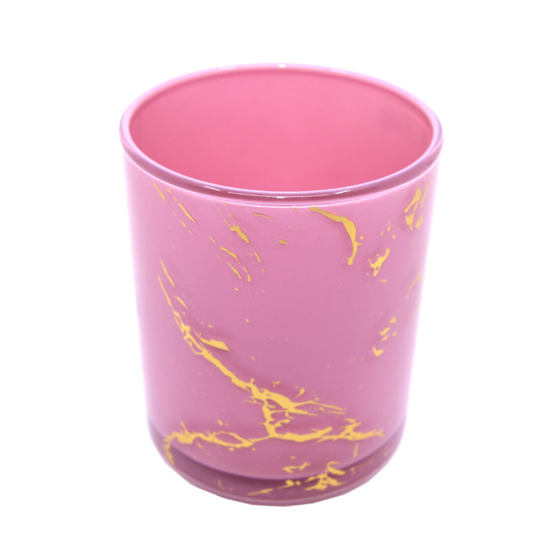 Marble Cambridge Pink/Gold Jar