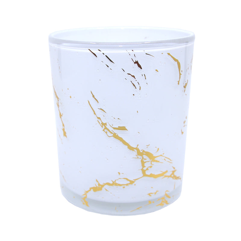 Marble Cambridge White/Gold Jar Aussie Candle Supplies