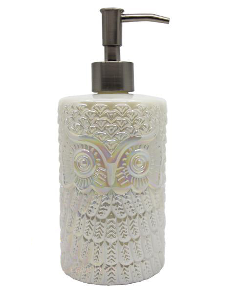 WHITE JADE OWL SOAP PUMP